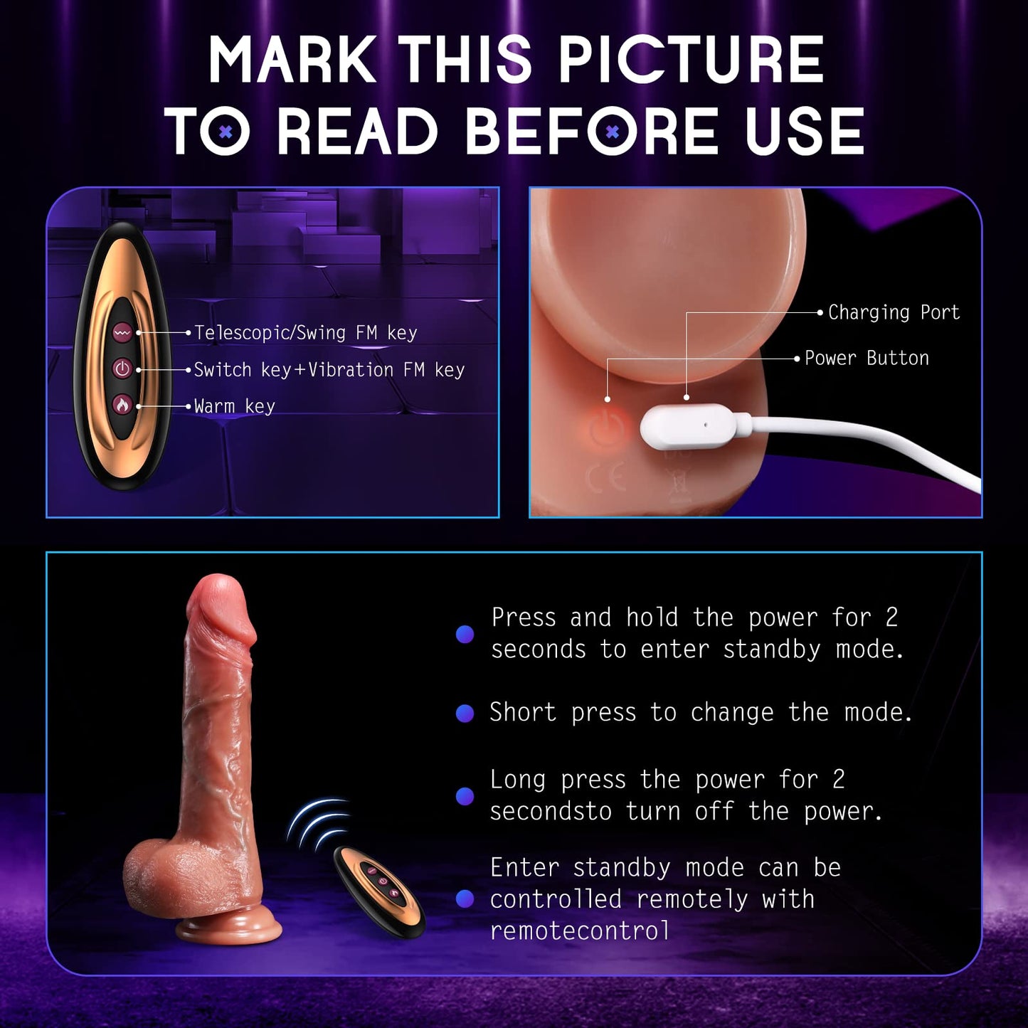 Dildo Vibromasseur Va-et-Vient – Plaisir Ultra-Réaliste, pour elle, pour lui