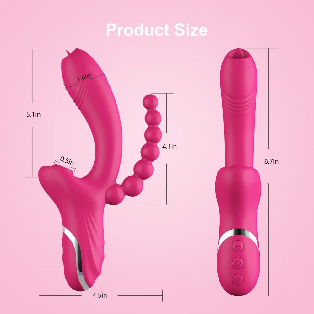 Vibromasseur Triple Action – Point G, Clitoris, Anale, pour elle