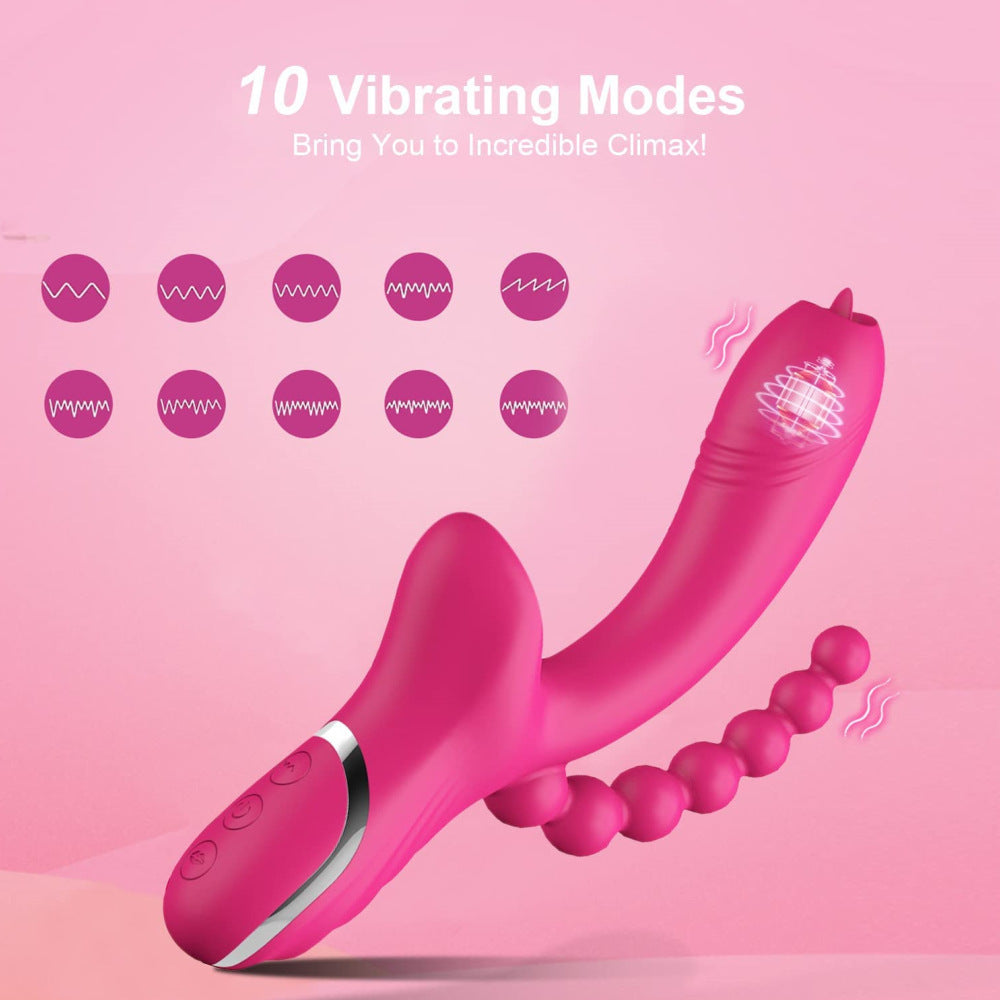 Vibromasseur Triple Action – Point G, Clitoris, Anale, pour elle